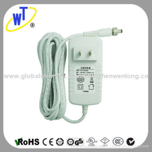 30W 12V/2.5A AC to DC Power Adapter with White Shell, 3.5m Cord, Asian Plug